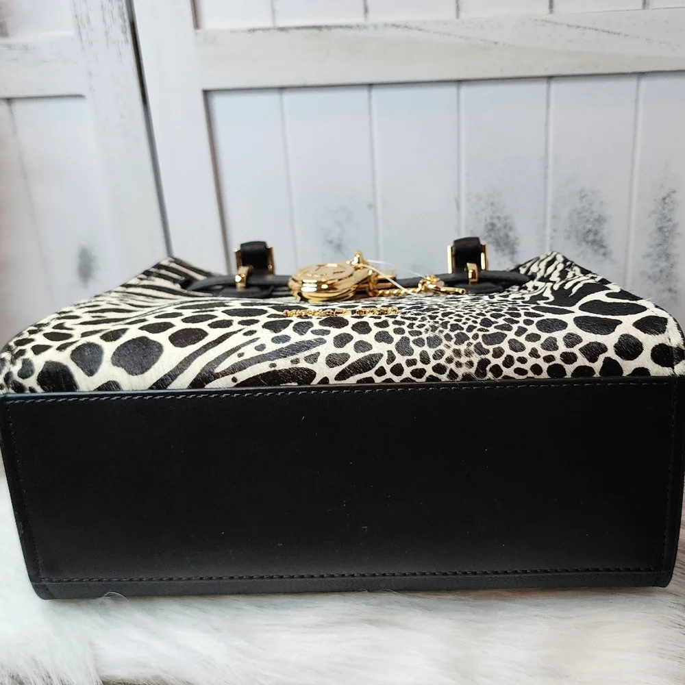 Michael Kors Hamilton Small Leather Animal Print Satchel